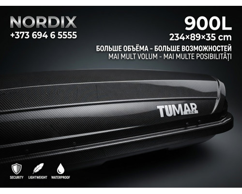 Boxă auto TUMAR 900L Carbon 234×89×35 cm (deschidere bilaterală)