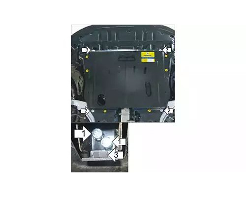 ЗАЩИТА  M01435 КАРТЕРА ДВИГАТЕЛЯ И КПП NISSAN TEANA III L33 СЕДАН 2013Г.-ПО Н.В.