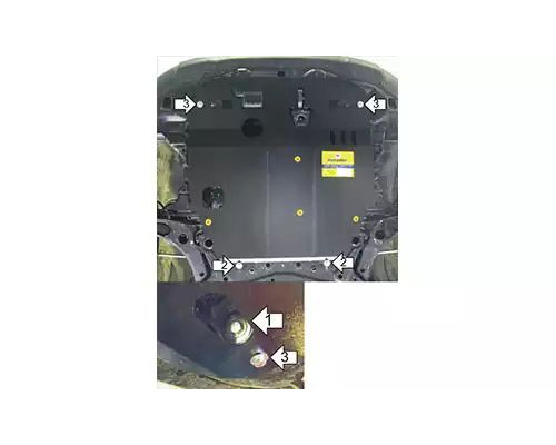 ЗАЩИТА  M01337 КАРТЕРА ДВИГАТЕЛЯ И КПП PEUGEOT 4008 SUV 2012-2017ГГ.