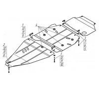 ЗАЩИТА  M01450 КАРТЕРА ДВИГАТЕЛЯ И КПП NISSAN NAVARA II D40 ПИКАП 2004-2015ГГ.