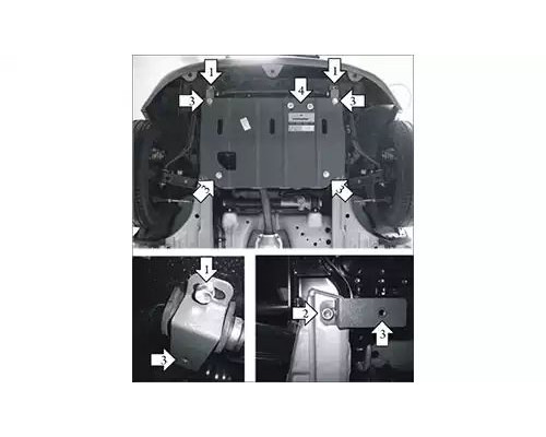 ЗАЩИТА  M70512 КАРТЕРА ДВИГАТЕЛЯ И КПП DAEWOO MATIZ ХЭТЧБЕК 2000-2012ГГ.