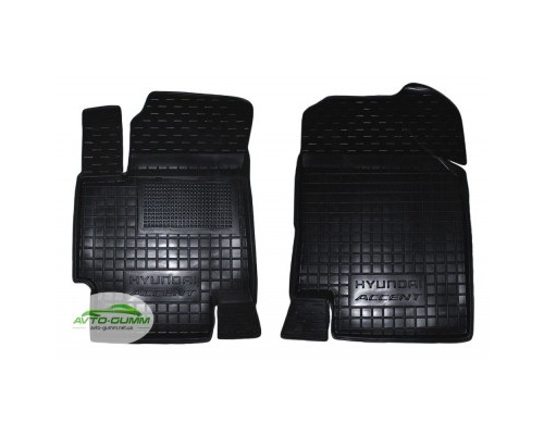 Коврики в салон, водительский + пассажир для Hyundai Accent (2006-2010) полиуретан (AVTO-Gumm)