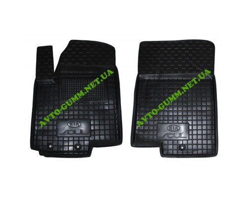 Коврики в салон, водительский + пассажир для Kia Soul ( 2009 - 2013 ), полиуретан (AVTO-Gumm)