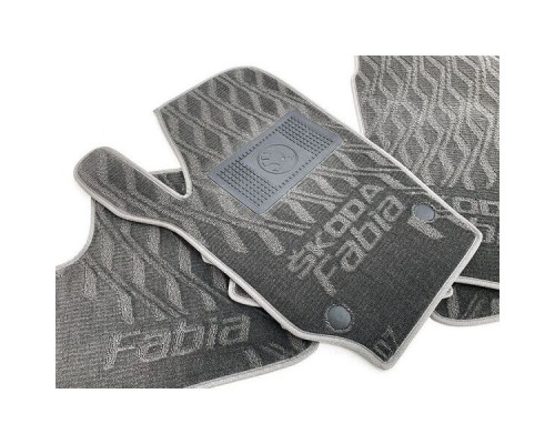 Текстильные коврики в салон Skoda Fabia 2 2007-2015 (V) серые AVTO-Tex