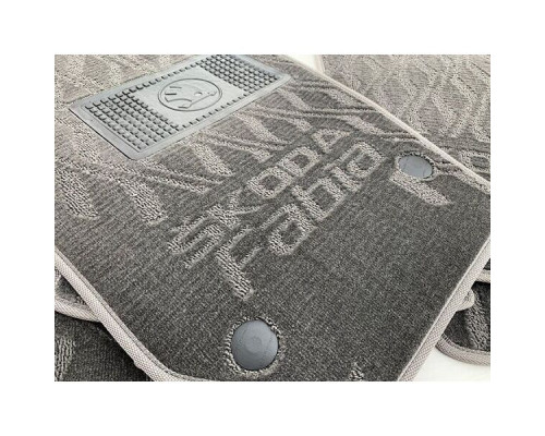 Текстильные коврики в салон Skoda Fabia 2 2007-2015 (V) серые AVTO-Tex