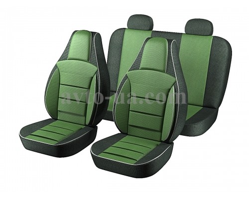 Авточехлы Пилот Lanos зелёные (на 4 сиденья)