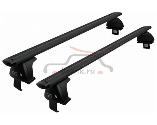 Багажник на крышу для Renault Logan II 2012-, Renault Sandero I 2007-2014, Renault Sandero II 2013- с замком, Евродеталь, Чёрный, ED2-201F+ED7-325K+ED10-034