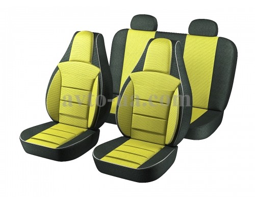 Huse scaun auto Pilot «Cherry Amulet» galben (pentru 4 locuri)