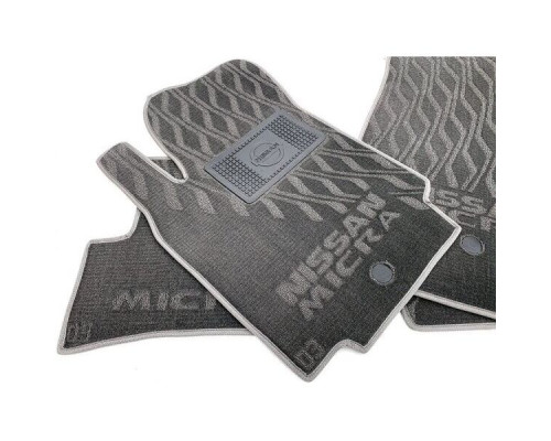 Текстильные коврики в салон Nissan Micra (K12) 2002- (V) серые AVTO-Tex