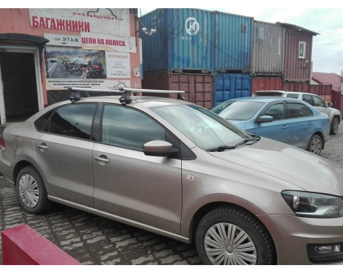 Багажник на крышу для Volkswagen Polo седан 2010-, 2015-, Atlant, Серебристый, E7002-8828-7197