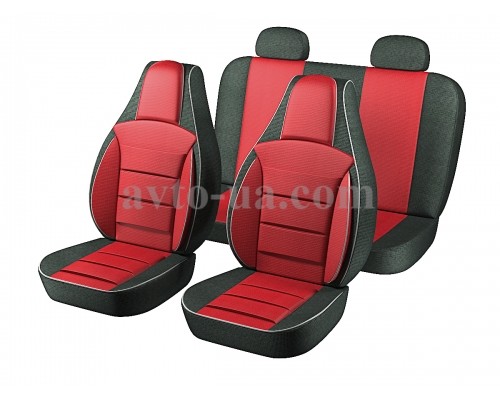 Авточехлы Пилот «Dacia Logan» красный (на 4 сиденья)