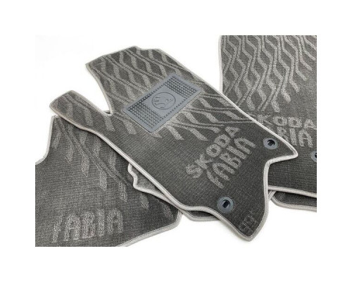 Текстильные коврики в салон Skoda Fabia 2000-2007 (V) серые AVTO-Tex