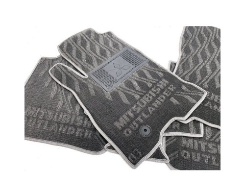 Текстильные коврики в салон Mitsubishi Outlander 2003-2007 (V) серые AVTO-Tex