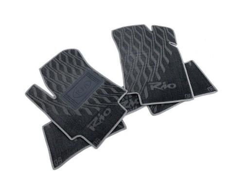 Текстильные коврики в салон Kia Rio 2005-2011 (V) серые AVTO-Tex